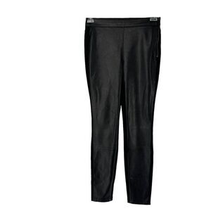 White House Black Market Faux Leather The Leggings Black Size 2 Ponte Stretch